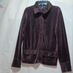 Jones New York Top Velour Brown Cozy Sweater